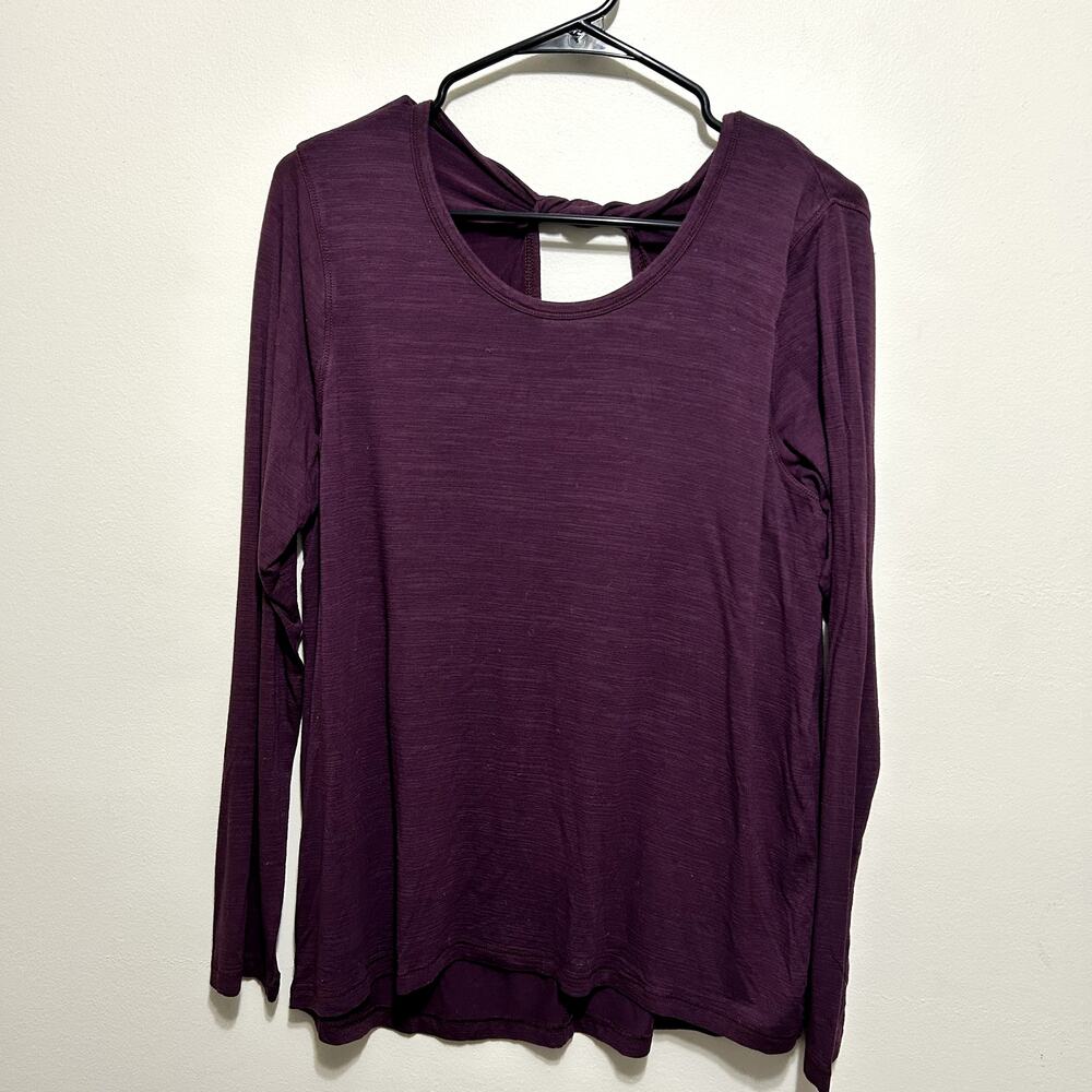 All In Motion Purple Twist Back Long Sleeve Active Top